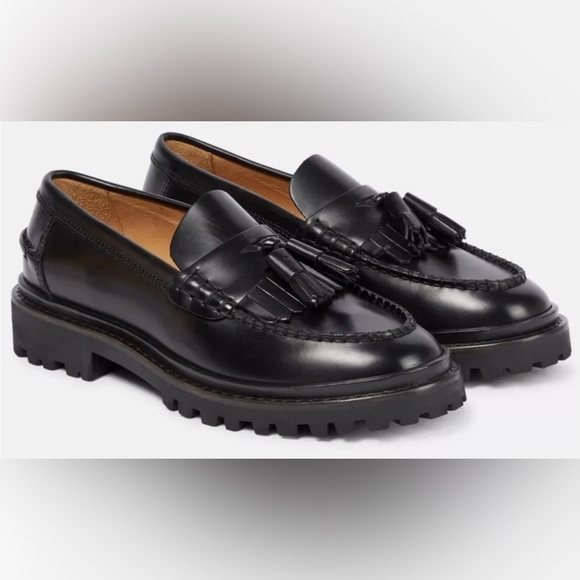Isabel Marant Freeza Black Tassel Loafer Shoes New $770 Size 38 - Picture 1 of 15